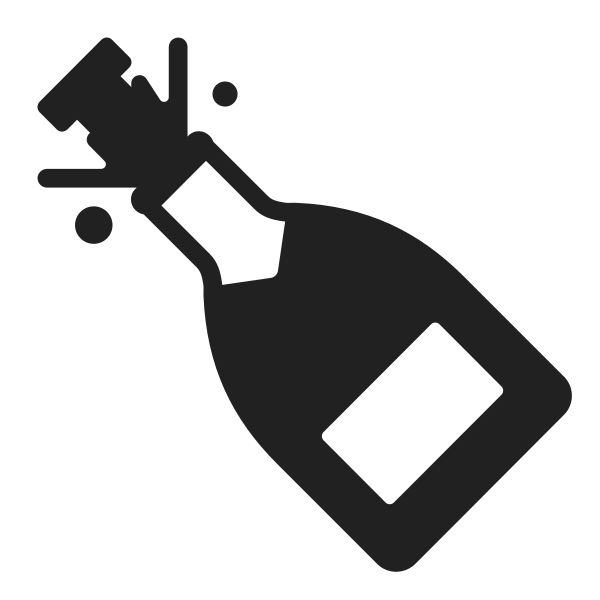 Bottle With Popping Cork High Contrast