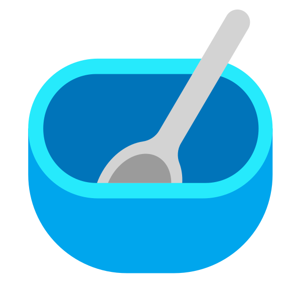 Bowl With Spoon Flat Vector