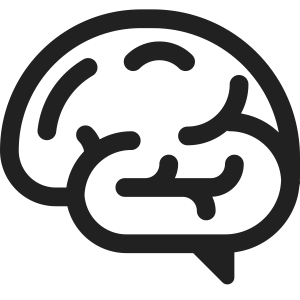 Brain High Contrast Vector