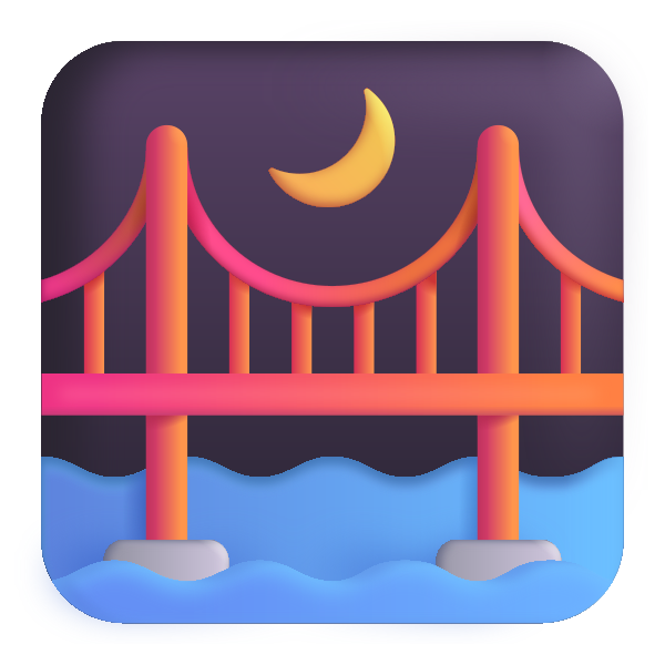 Bridge At Night Color Vector