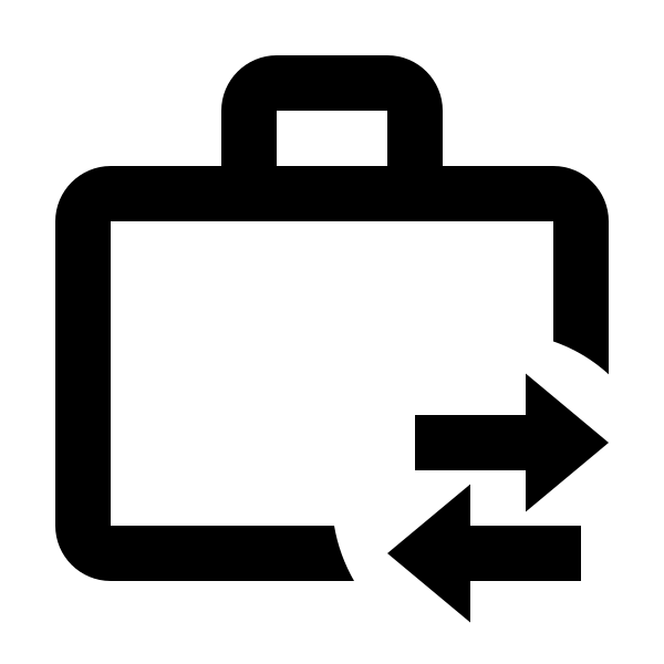 Briefcase Arrow Left Right Outline