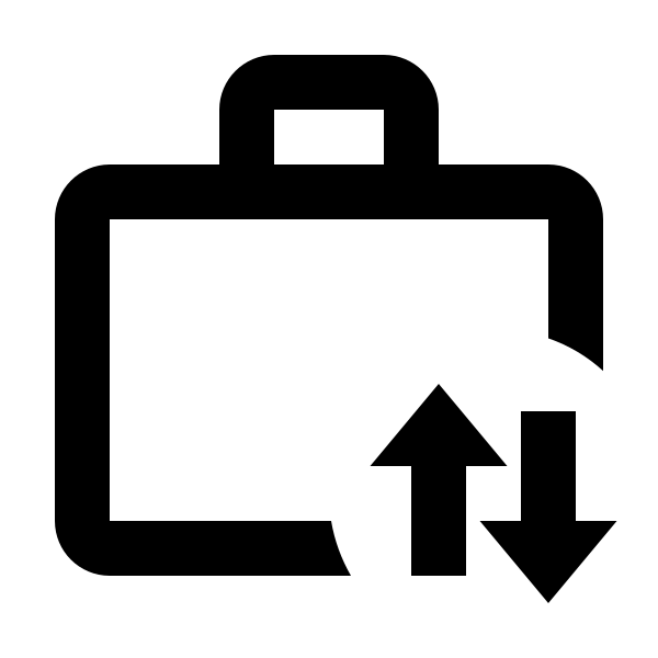Briefcase Arrow Up Down Outline