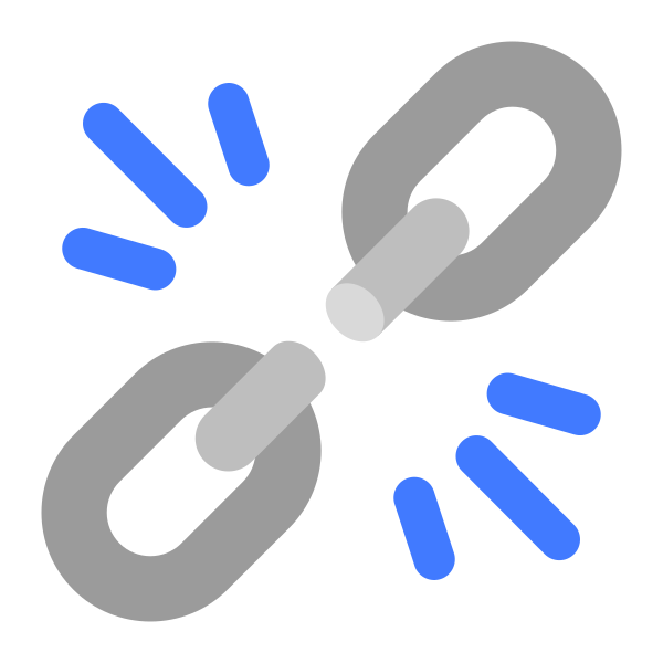 Broken Chain Flat Vector