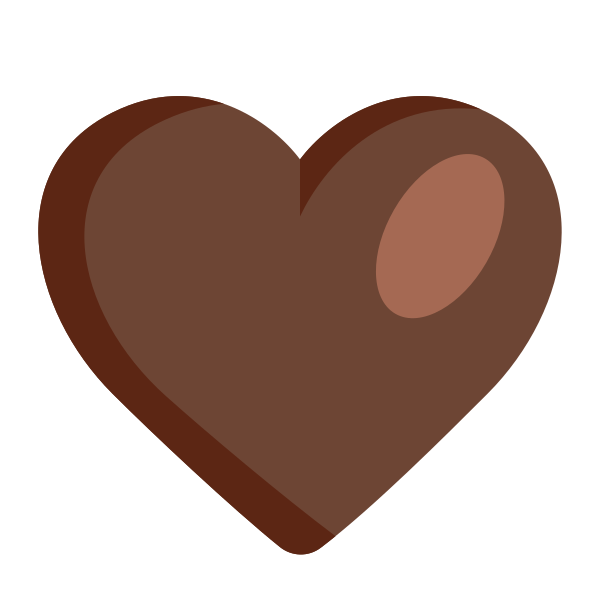 Brown Heart Flat Vector