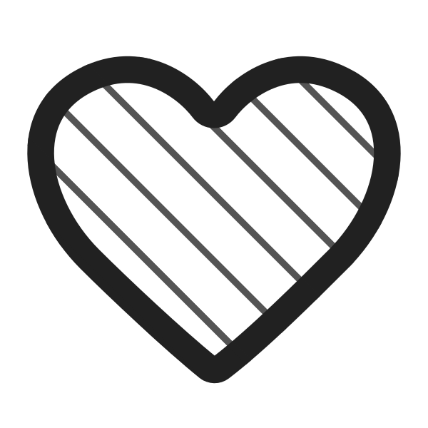 Brown Heart High Contrast Vector