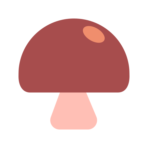 Brown Mushroom Flat Vector