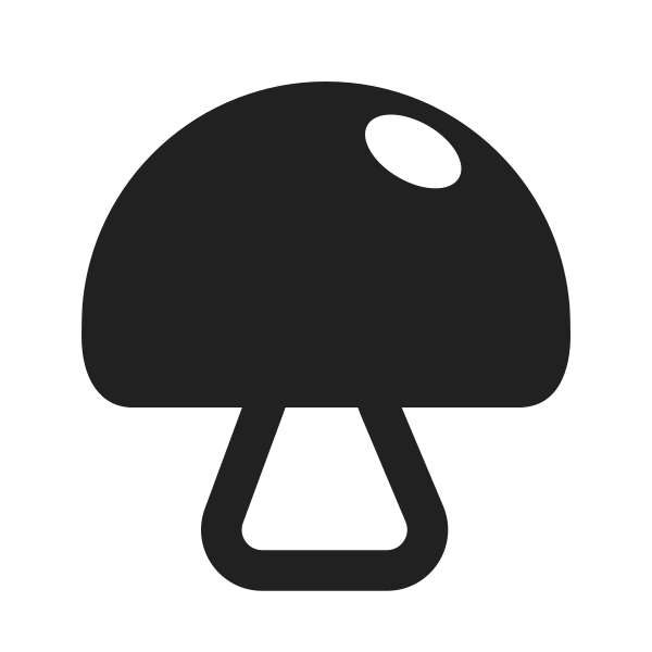 Brown Mushroom High Contrast Vector