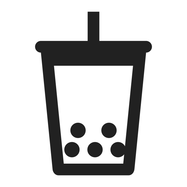 Bubble Tea High Contrast Vector
