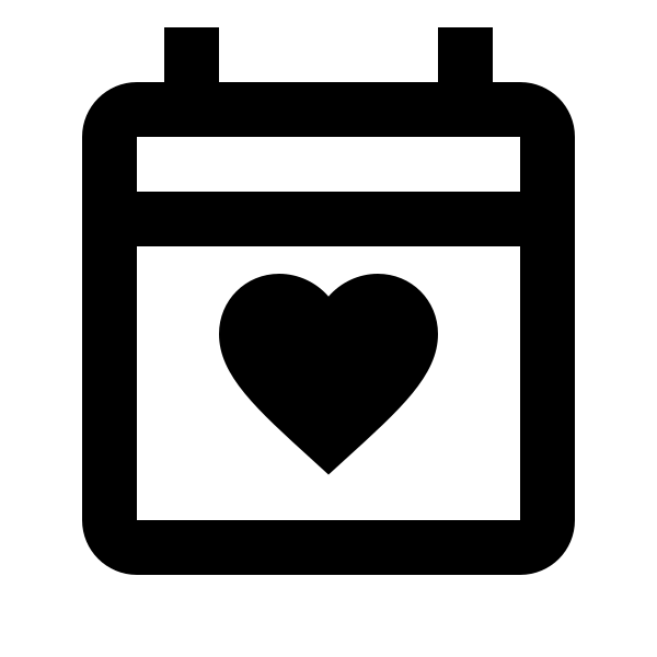 Calendar Heart Outline