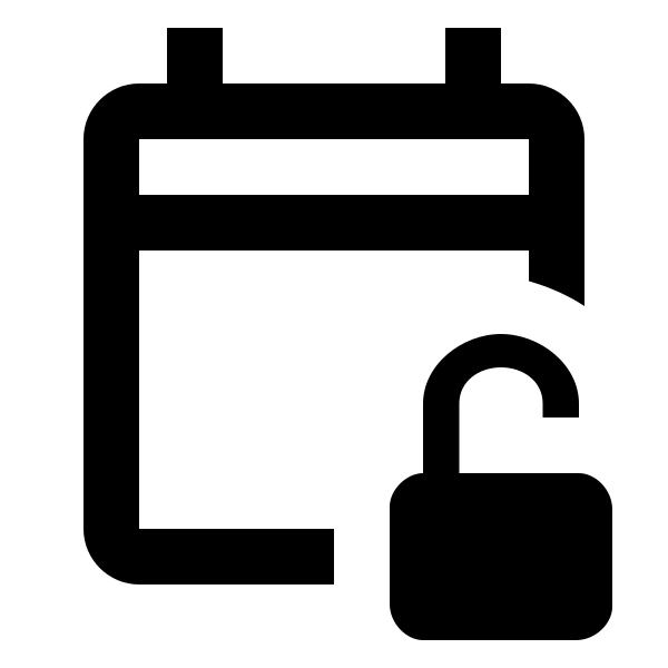Calendar Lock Open Outline