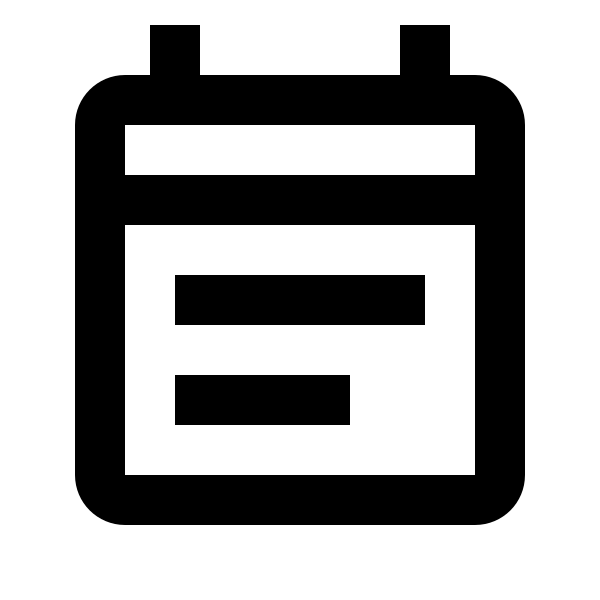 Calendar Text Outline
