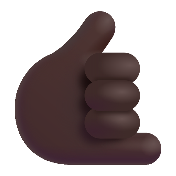 Call Me Hand Color Dark Vector