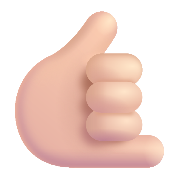 Call Me Hand Color Light Vector