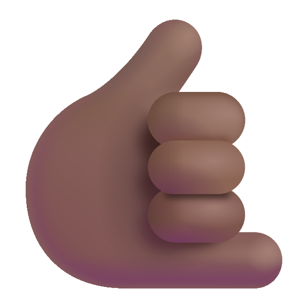 Call Me Hand Color Medium Dark Vector