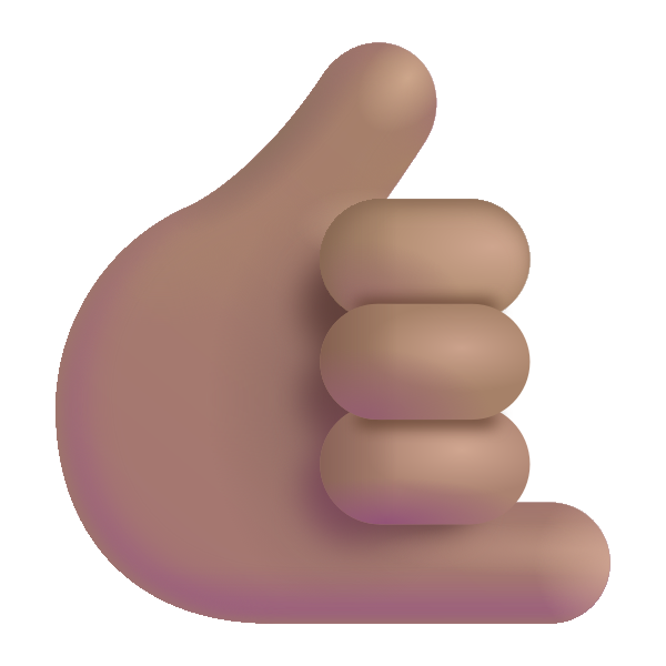 Call Me Hand Color Medium Vector