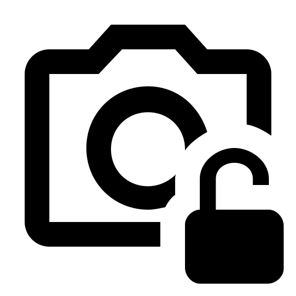 Camera Lock Open Outline