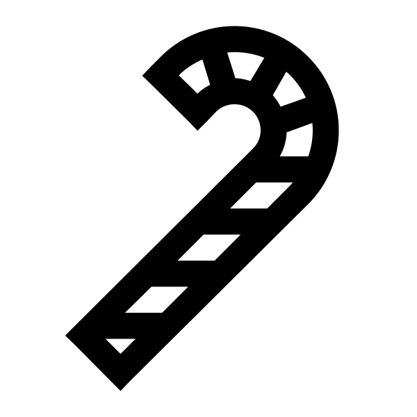 Candy Cane Solid Vector