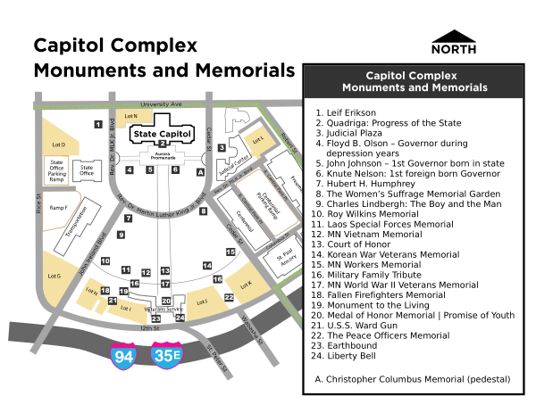 Capitol Complex Monuments Memorials Map