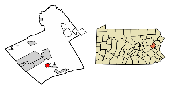 Carbon County Pennsylvania Incorporated And Unincorporated Areas Lehighton Highlighted