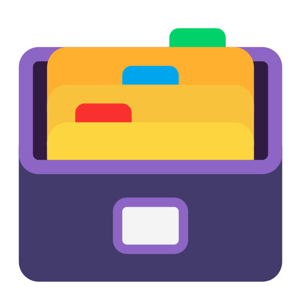 Card File Box Flat Vector