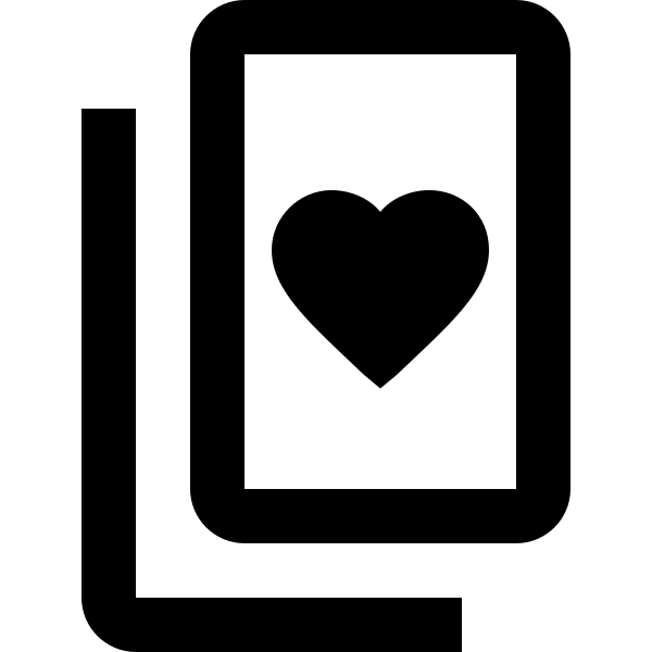 Cards Playing Heart Multiple Outline