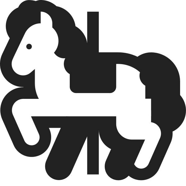 Carousel Horse High Contrast Vector