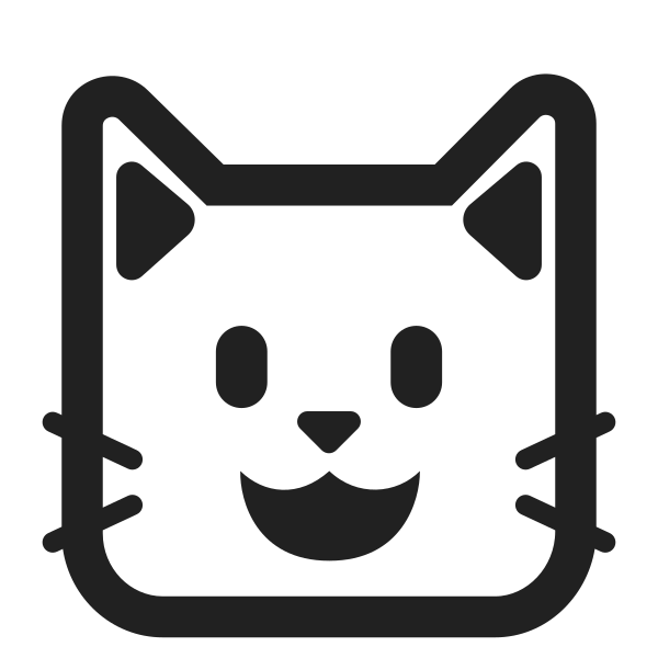 Cat Face High Contrast Vector