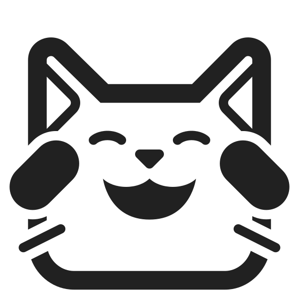 Cat With Tears Of Joy High Contrast Vector