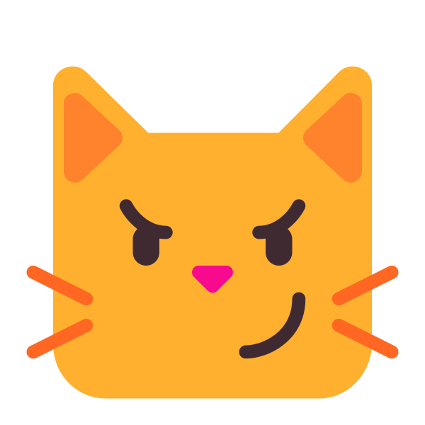 Cat With Wry Smile Flat Vector