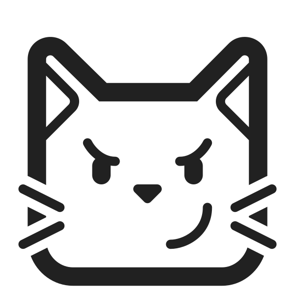 Cat With Wry Smile High Contrast Vector