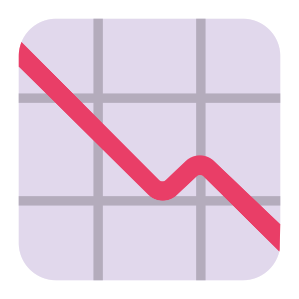 Chart Decreasing Flat Vector