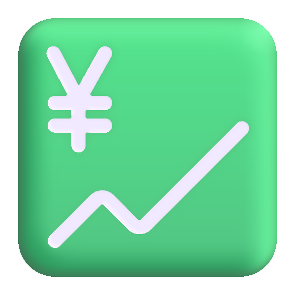 Chart Increasing With Yen Color Vector