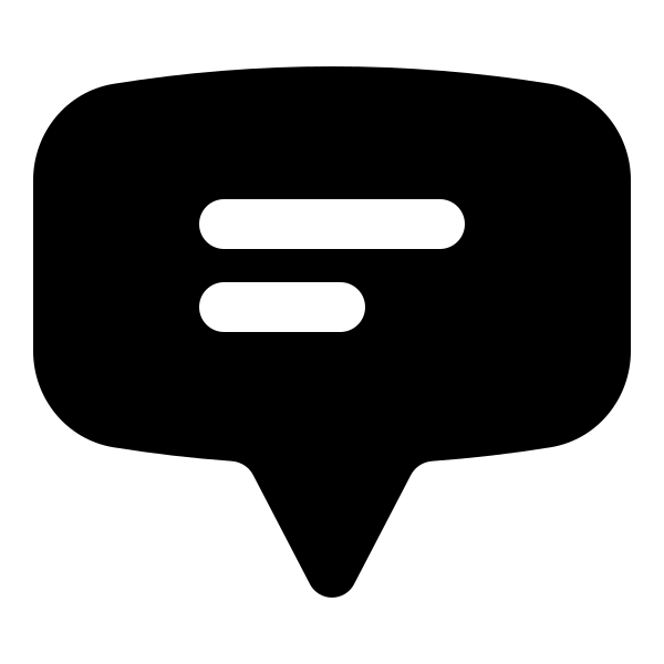 Chat Bubble Bottom Center Text