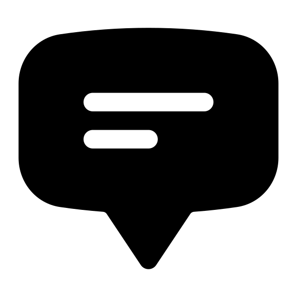 Chat Bubble Bottom Center Text