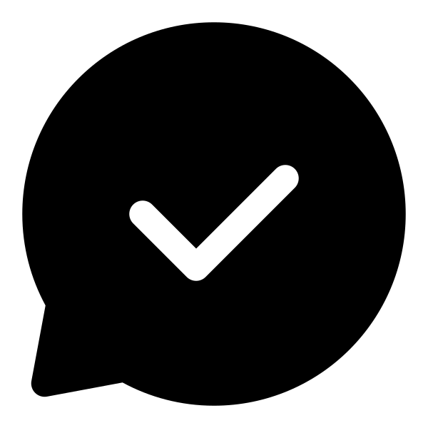 Chat Bubble Check Vector
