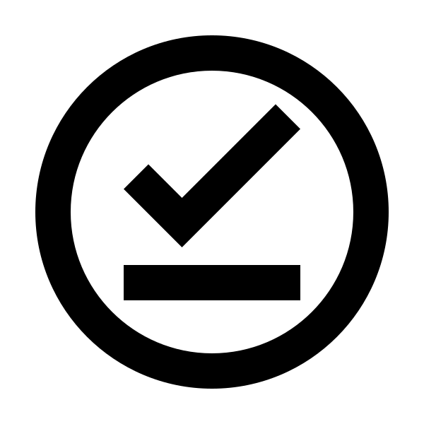Check Underline Circle Outline