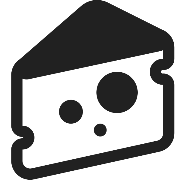 Cheese Wedge High Contrast Vector
