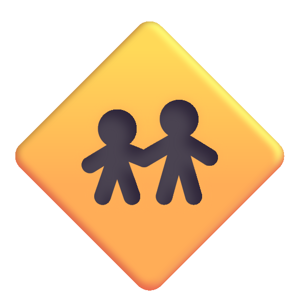 Children Crossing Color Vector