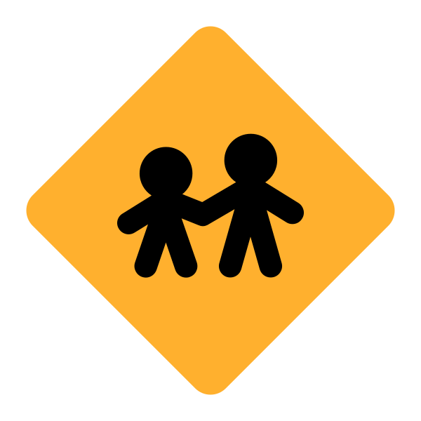 Children Crossing Flat Vector