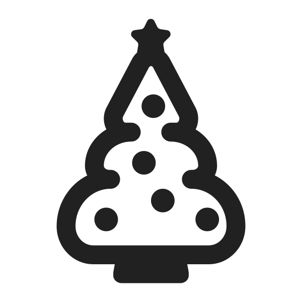 Christmas Tree High Contrast Vector