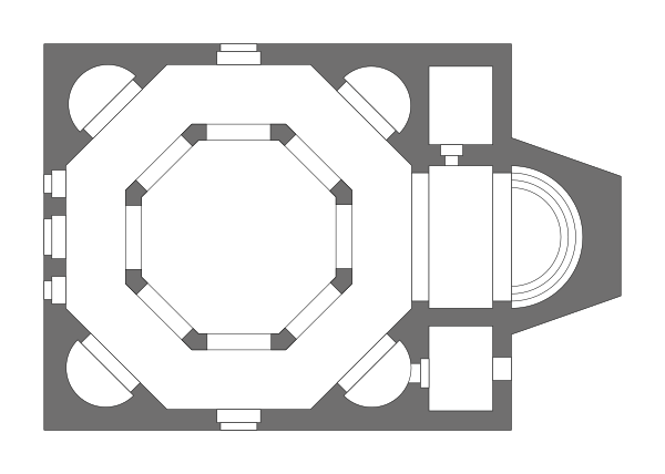 Church Of St George Izra Plan Vector