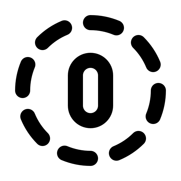 Circle Dashed Number 0