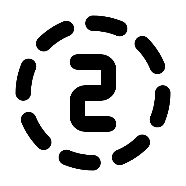 Circle Dashed Number 2