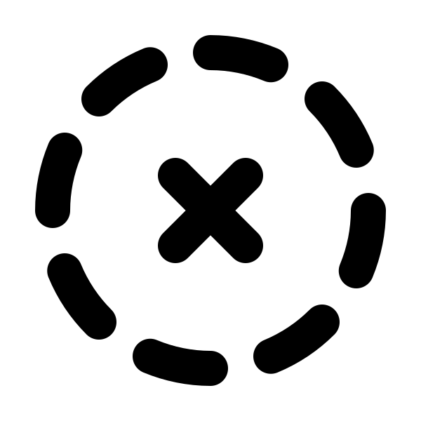 Circle Dashed X