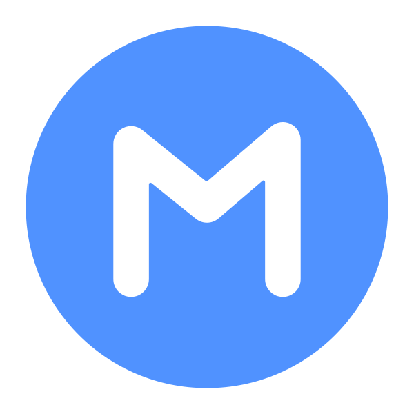 Circled M Flat Vector