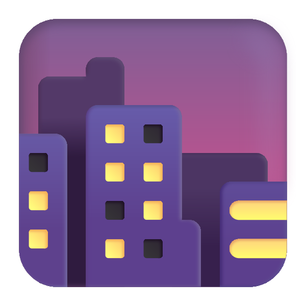 Cityscape At Dusk Color Vector
