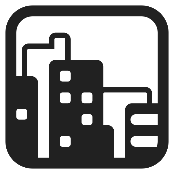 Cityscape At Dusk High Contrast Vector