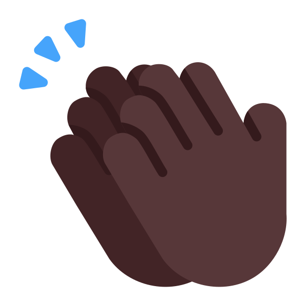 Clapping Hands Flat Dark Vector
