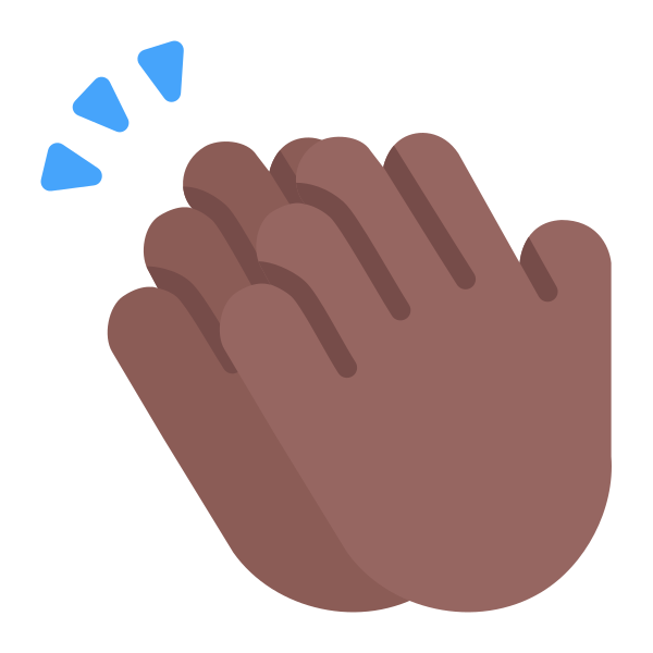 Clapping Hands Flat Medium Dark
