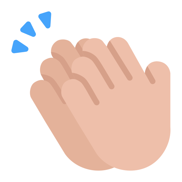 Clapping Hands Flat Medium Light
